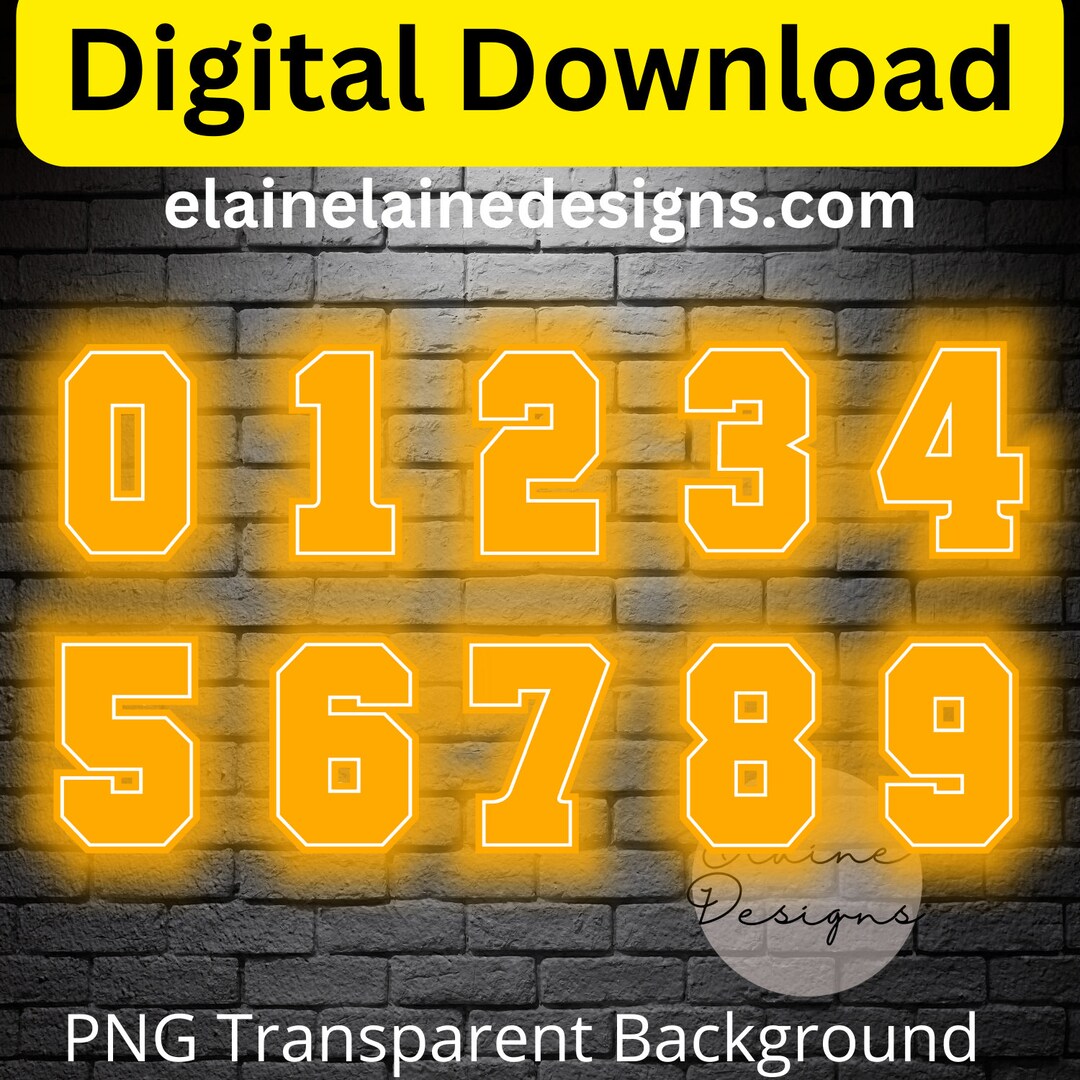 Neon Numbers PNG, Printable Numbers, Neon Numbers, Fluorescent Numbers ...