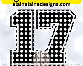 Polkadot Numbers, Polkadot Font, Dot Numbers, Number Clipart