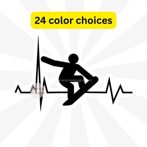 Snowboard Sticker, Snowboarder Sticker, Heartbeat Snowboard, Liebe Snowboard Sticker, Herzschlag Snowboard Sticker Schnee Sticker Set 101