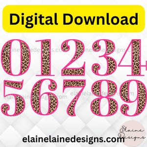 Pink Cheetah Numbers, Cheetah numbers, Leopard numbers, Cheetah, Pink numbers, Cheetah print, Jersey Numbers, Numbers clipart, png, set 673