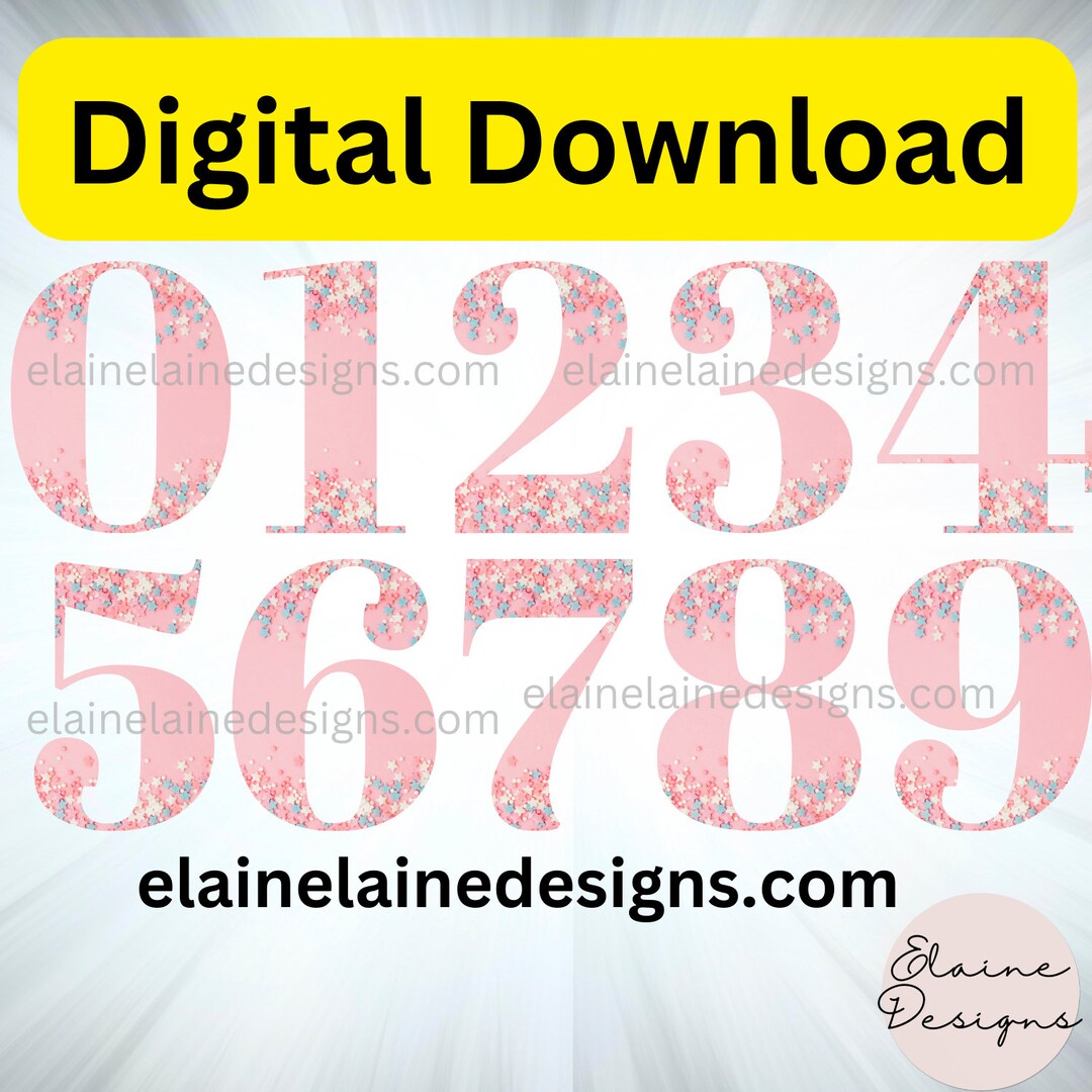 Numbers PNG, Printable Numbers, Sprinkle Numbers, Sprinkles, Sweet