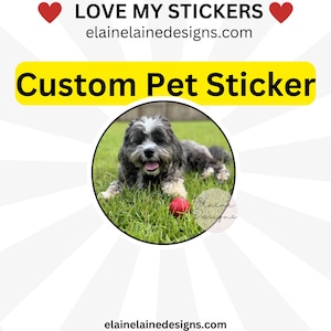 Pet stickers, dog stickers, custom pet stickers, dog wedding, pet sticker, favor stickers, face sticker, bachelorette, picture, Set 4