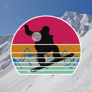 Snowboard Sticker, Sunrise Snowboarder Sticker, Snowboard Sticker, Winter Sticker, Shred Sticker, Schnee Sticker, Ski Sticker, Boarding, Set 99