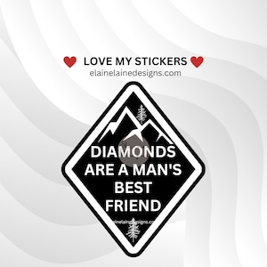 Autocollant de ski, autocollant de ski, amour du ski, autocollant de snowboard, diamant noir, I'm Difficult, autocollants diamant noir, cadeau de ski, EED-SNOW-140