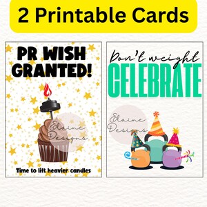 PR Wish Granted & Kettlebell Birthday Cards | Printable Gym Birthday Cards | CrossFit, Hyrox | Fitness Cards | Gym cards, EED-DC-4