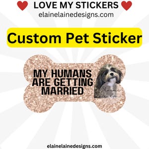 Pet stickers, dog stickers, custom pet stickers, dog wedding, bachelorette party favours, custom party favors, pet wedding stickers, Set 9