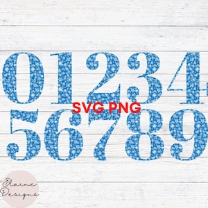 Light Blue Numbers Ice Cold Frost Frozen Winter Wedding Table Numbers Party Numbers Snowflake Snow number 0-9 Clipart SVG PNG Set 258