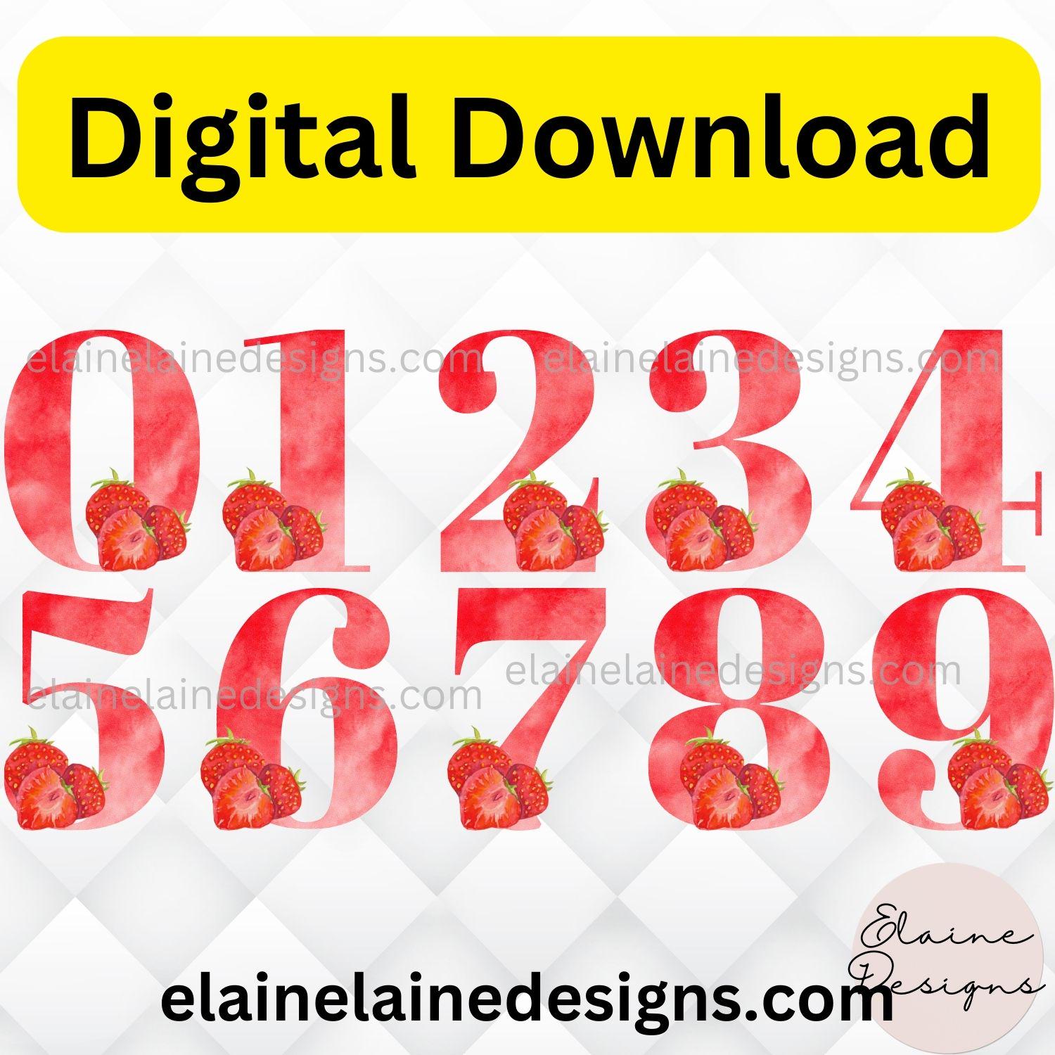 Strawberry Numbers, All Berry One, Strawberry Birthday Numbers