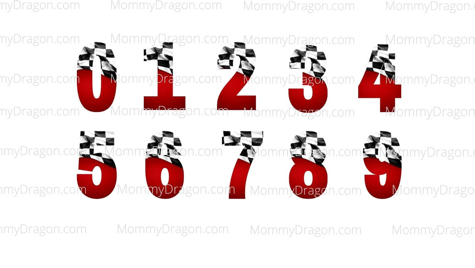 Red Checkered Flag Numbers Bundle 8 Fast cars Formula One Etsy