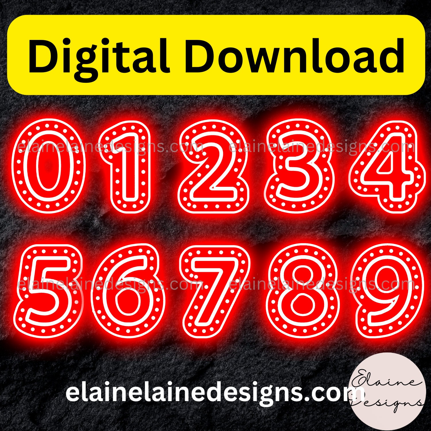 Neon Numbers PNG, Printable Numbers, Neon Numbers, Fluorescent Numbers ...