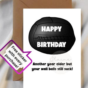 Hyrox Geburtstagskarte, Hyrox Wod, Happy Birthday, Hyrox happy birthday, Wandbälle, Hyrox Karten, Wallball Karten, Crossfit, EED-CARDS-13