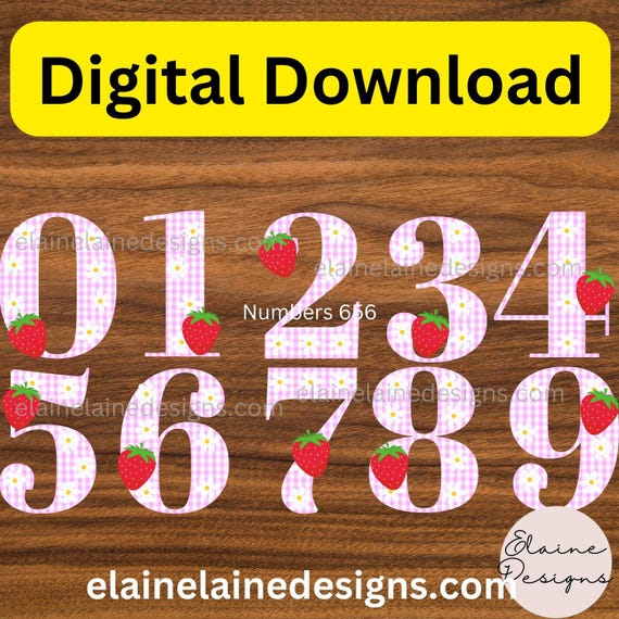 Strawberry Numbers, All Berry One, Strawberry Birthday Numbers
