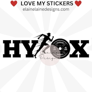 Hyrox sticker, hyrox, running sticker, 1k at a time, crossfit sticker, I hyrox, i love hyrox sticker, hyrox athlete sticker, EED-RUN-31