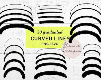 Curved Lines Graduated Curved Lines png Curve Line Hill Mountain bundle Rounded curve Smooth curvy lines Clipart Curvy PNG Set 234