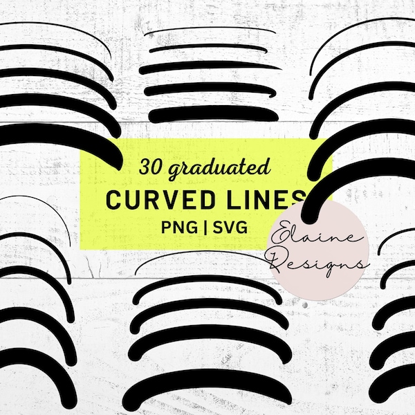 Curved Lines svg Graduated Curved Lines png Curve Line Hill Mountain bundle Rounded curve Smooth curvy lines Clipart Curvy PNG SVG Set 234