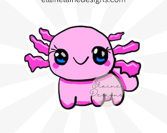 Axolotl Aufkleber, süße Tier Aufkleber, süße Axolotl Aufkleber, Meeresbewohner Aufkleber, Vinyl Aufkleber, Axolotl Liebhaber, EED-PET-1