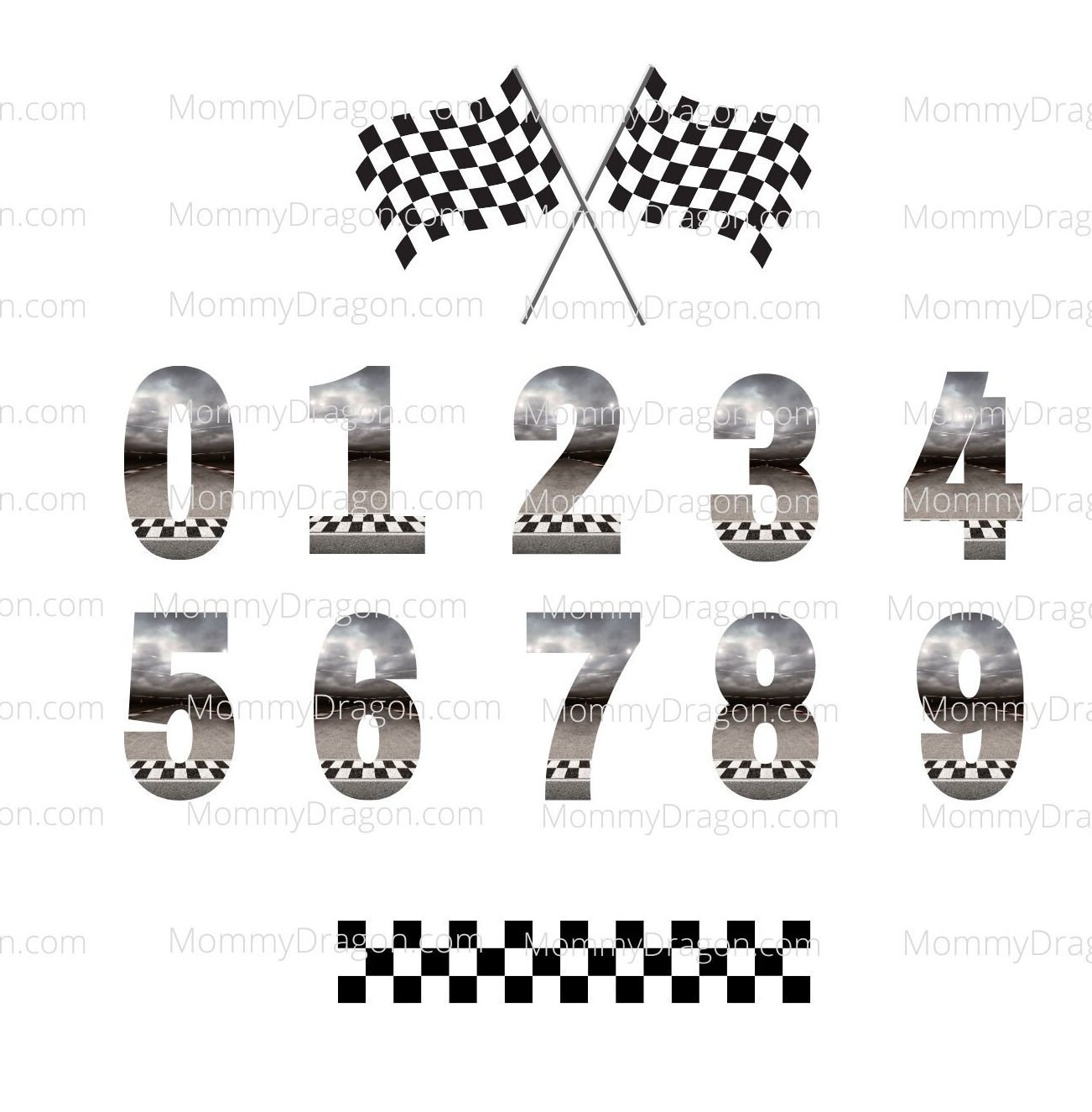 Flames Racing Numbers Push & Pull Toys Toys & Games Flaming Numbers Bundle 3 Racecar Numbers ...