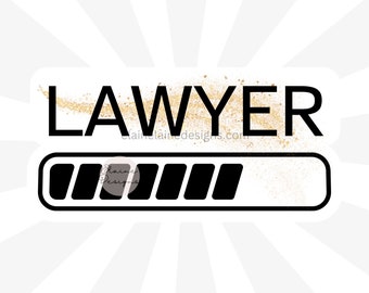 Lawyer in progress, Lawyer Sticker, Law Student, Lawyer Gift, Future Lawyer, Lawyer Loading Sticker, Lawyer in training, gold glitter 10