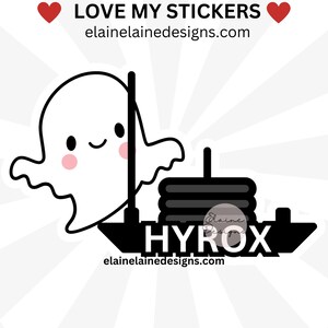 Hyrox Aufkleber, Hochleistungsaufkleber, Hyrox, Ausdauer Aufkleber, 1k am Stück, Sled Push, Schlittenaufkleber, Geist, Hyrox Aufkleber, EED-RUN-14