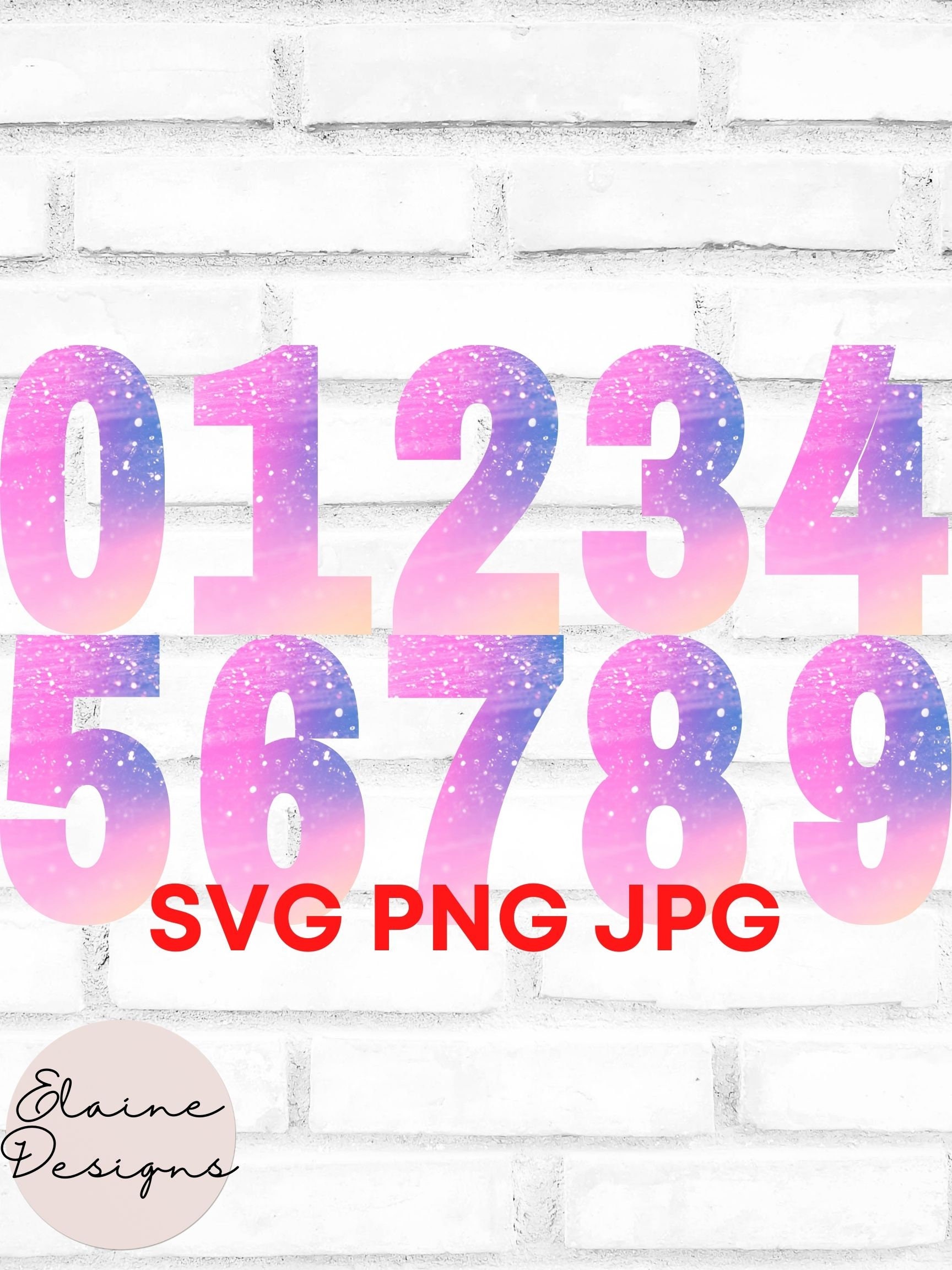 Roze paars Sparkle nummers roze Glitter nummers bruiloft tafelnummers zeemeermin partij nummers Sparkly nummer 0-9 Clipart SVG PNG JPG Set 14