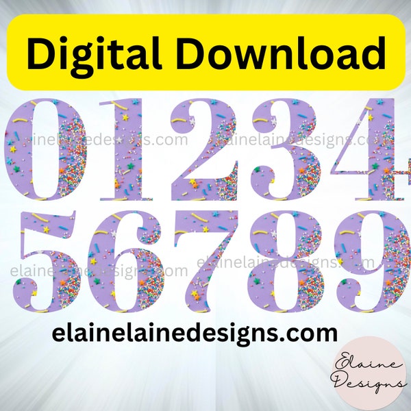 Numbers PNG, Printable Numbers, sprinkle numbers, sprinkles, sweet numbers, birthday numbers, sweet one, numbers print, candy numbers 511