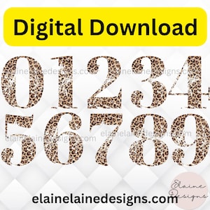 Cheetah Numbers, Distressed Cheetah numbers, Leopard numbers, Cheetah, Grunge Cheetah, Birthday Numbers, Number clipart, png, set 669