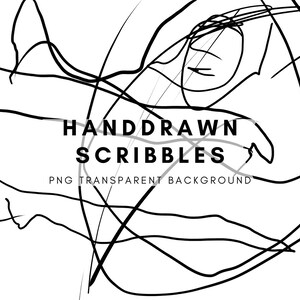 Peut inclure: Gribouillis abstraits en noir et blanc avec le texte "HANDDRAWN SCRIBBLES PNG TRANSPARENT BACKGROUND".