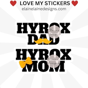 Hyrox sticker, Hyrox Dad, Hyrox Mom Stickers, Hyrox sticker, Mustache, Bow, Mother&#39;s Day,  Father&#39;s Day Gift for Hyrox Athletes, EED-RUN-33