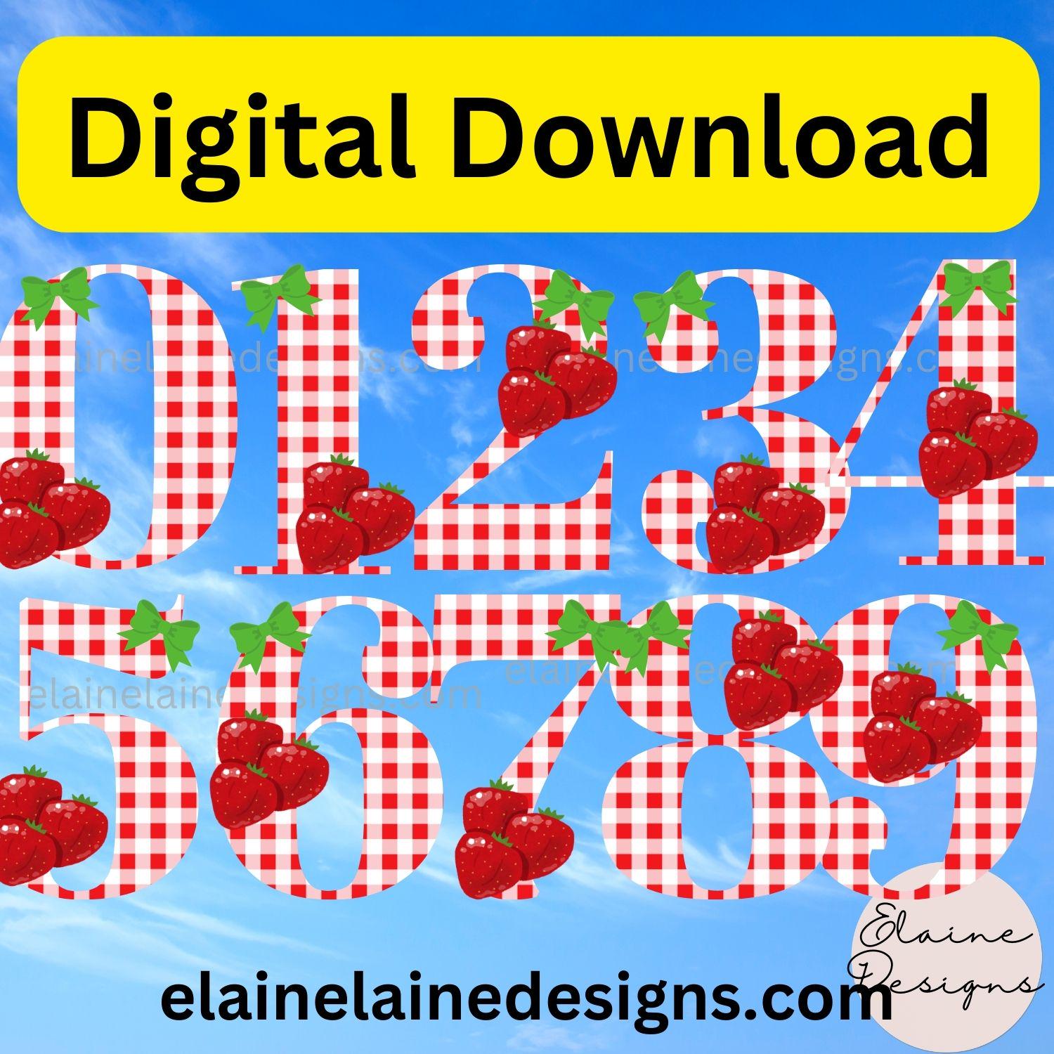 Strawberry Numbers, All Berry One, Strawberry Birthday Numbers