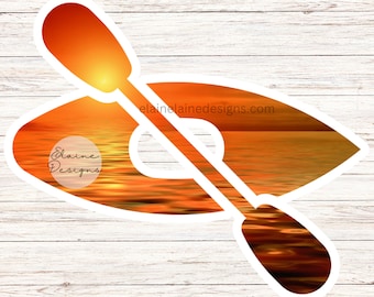 Kayak Sticker Kayaking Stickers Travel Sticker Kayak nature scenery river kayak Sunset Sticker Set 5