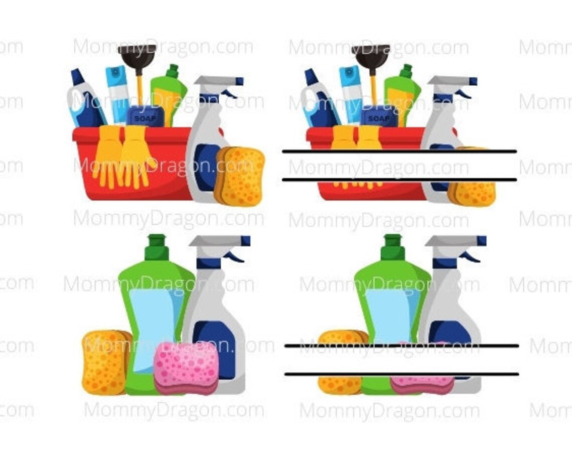 Cleaning Supplies Bundle 1 Clean Service company gloves spray Etsy