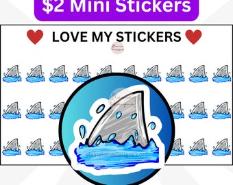 Planner Stickers, icon stickers, shark, shark week, shark fin, period tracker, ivf, day 1, day 3,  EED300
