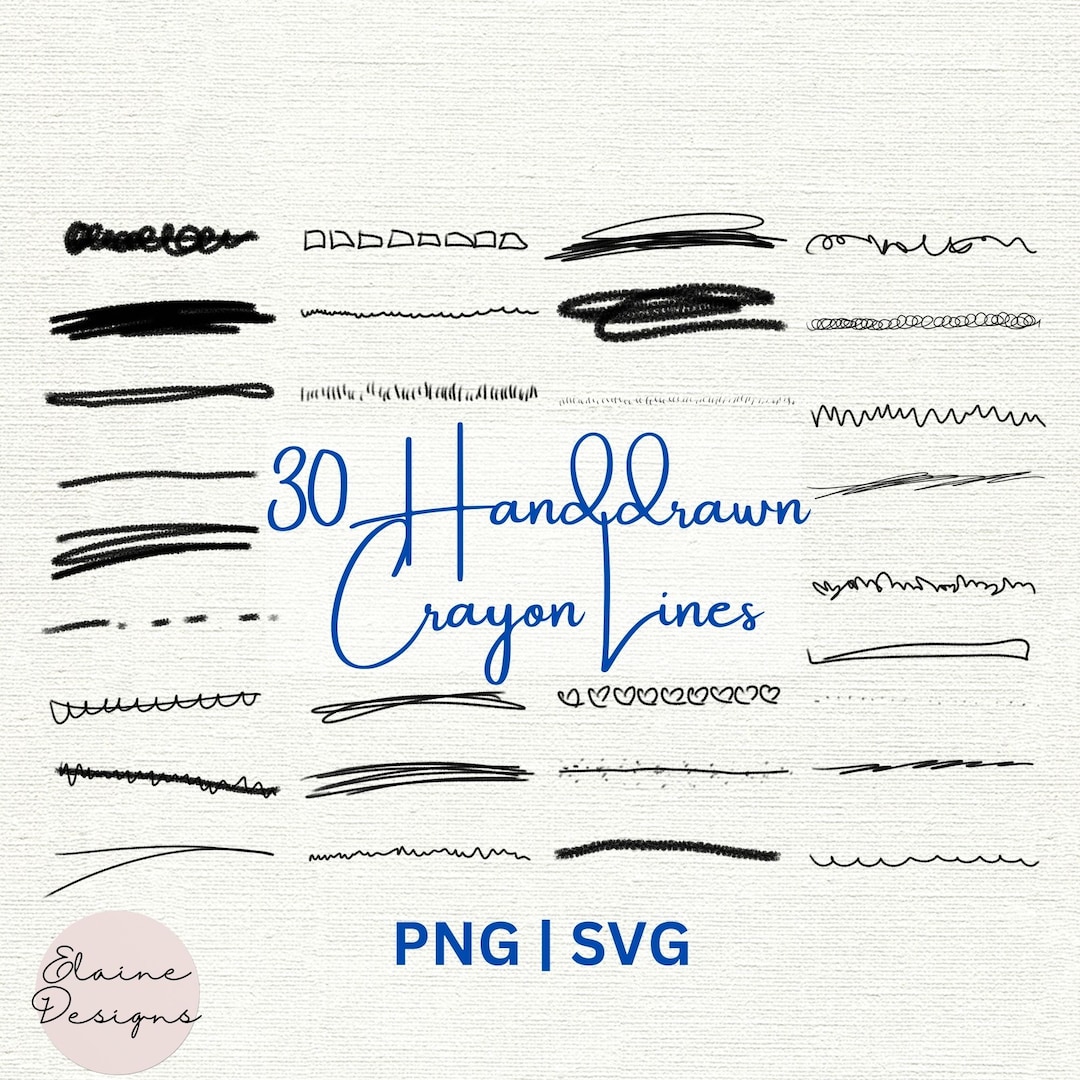 Crayon Lines Svg Handdrawn Lines Crayola Crayon Background Etsy