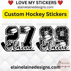 Hockey Aufkleber, Hockey Puck Aufkleber, Individueller Hockey Aufkleber, Personalisierter Hockey Aufkleber, Hockeyschläger Aufkleber, EED-Sports-306