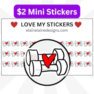 Weights Planner sticker, Dumbbell stickers, dumbbell icon stickers, fitness stickers, gym stickers, workout planner stickers, pilates EED414