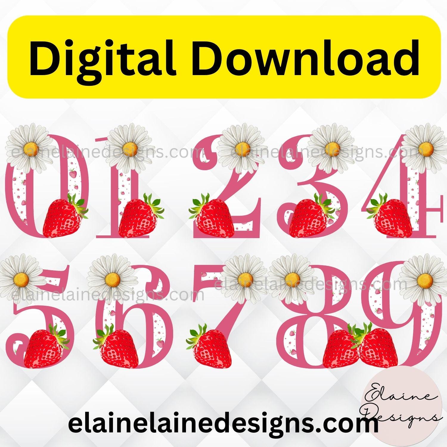 Strawberry Numbers, All Berry One, Strawberry Birthday Numbers
