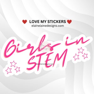 Stem sticker, girls in stem, women in stem, Stem heart, science, technology, engineering, math, sticker, girly stem sticker, EED-STEM-10
