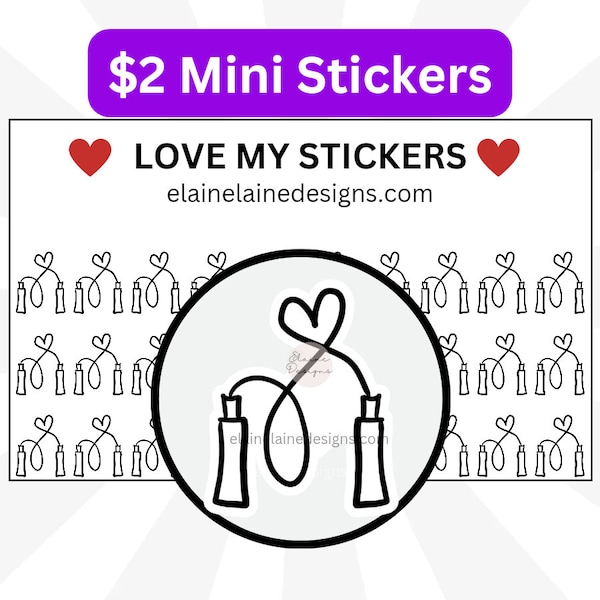 Skipping rope icon sticker, Fitness sticker, Double unders, skipping, jump rope, boxing, planner stickers, icon stickers,EED424