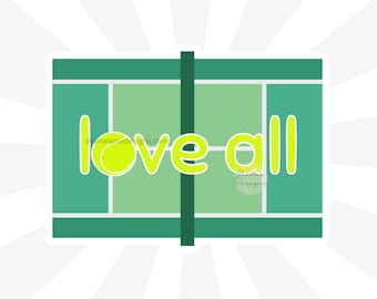 Tennis ball sticker, tennis sticker, tennis score sticker, love all sticker, tennis court sticker, love tennis sticker, tennis EED-TNS-90