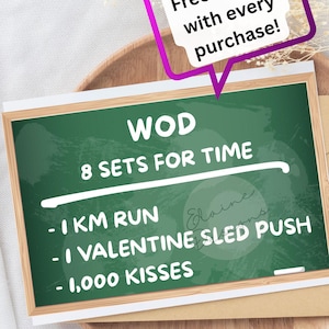 Hyrox Valentines Karte, Hyrox Wod, Happy Valentines, Hyrox Valentines, Schlitten Push, Hyrox Karten, Valentinstag WOD, 1k Durchlauf, EED-CARDS-10
