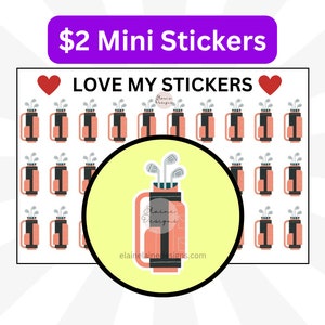 Planner stickers, icon stickers, golfing, golf, golf clubs, EED136