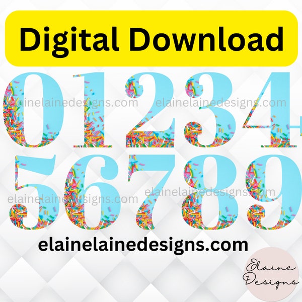 Numbers PNG, Printable Numbers, sprinkle numbers, sprinkles, sweet numbers, birthday numbers, sweet one, numbers print, candy numbers 510