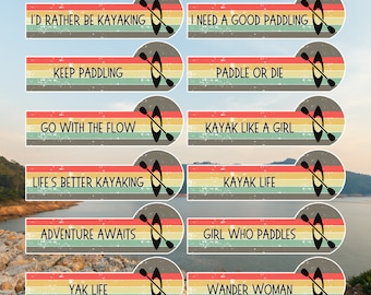 Kayak Sticker Kayaking Stickers Travel Sticker Adventure awaits I need a good Paddling Set 2