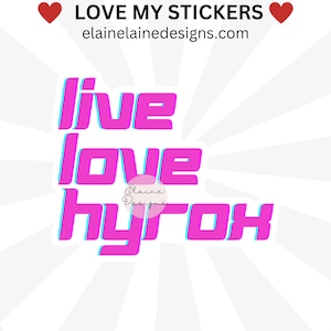 Hyrox sticker, hyrox, running sticker, 1k at a time, crossfit sticker, I hyrox, live love hyrox, hyrox athlete sticker, run, EED-RUN-26