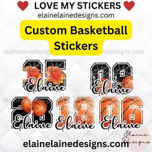 Autocollants de basket-ball, numéros de basket-ball, autocollant de basket-ball personnalisé, autocollant de basket-ball personnalisé, autocollant de sport, EED-Sports-303