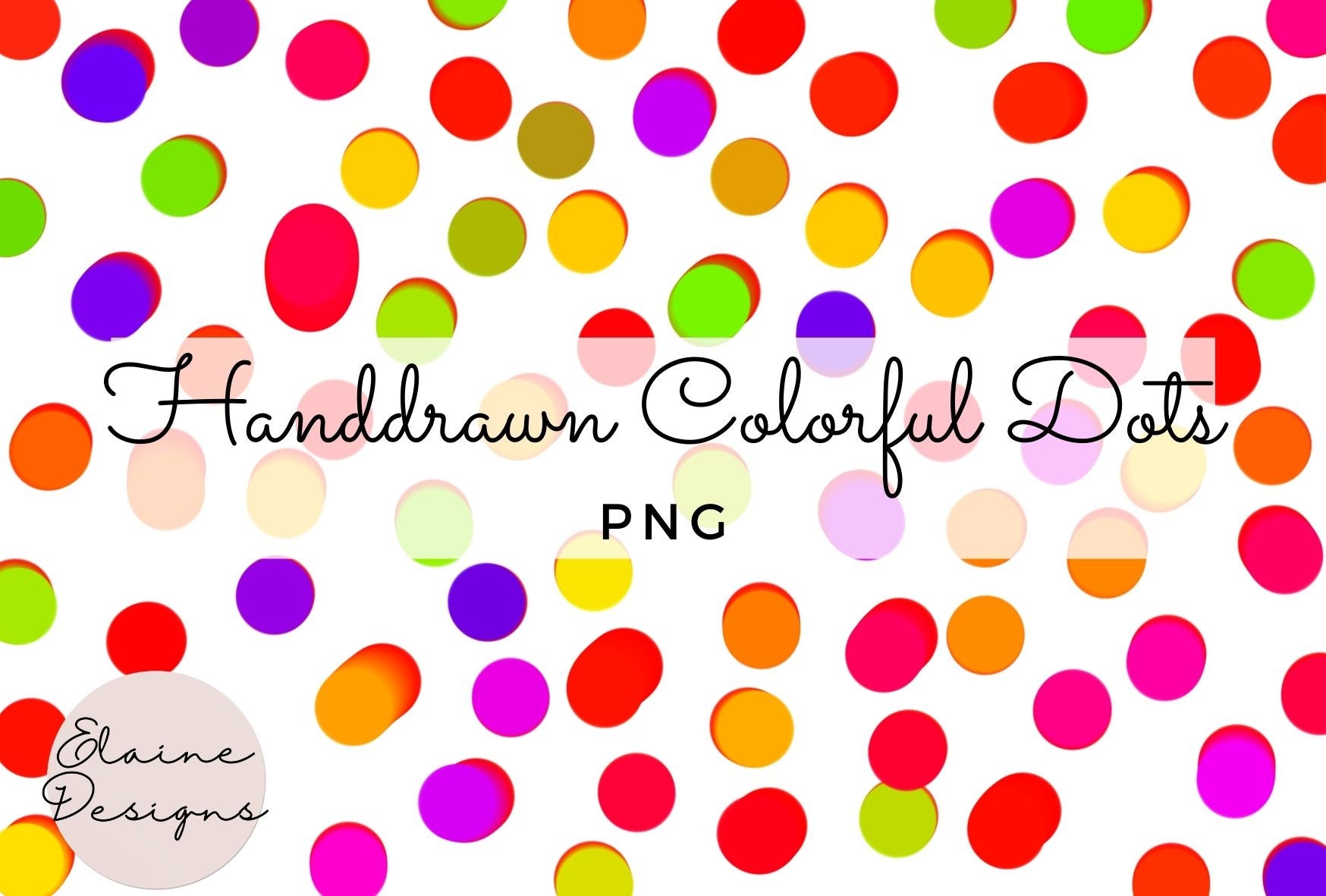 Dots Png Handdrawn Colorful Dots Rainbow Polkadot Pattern Background  Irregular Dots Colorful Imperfect Circles Round Polkadots PNG Set 68 