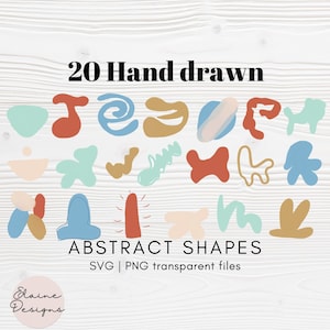 Abstract Shapes svg, boho shapes clipart, modern clipart, minimalist clipart, handdrawn doodles, hand drawn crayon, doodle drawing PNG 245