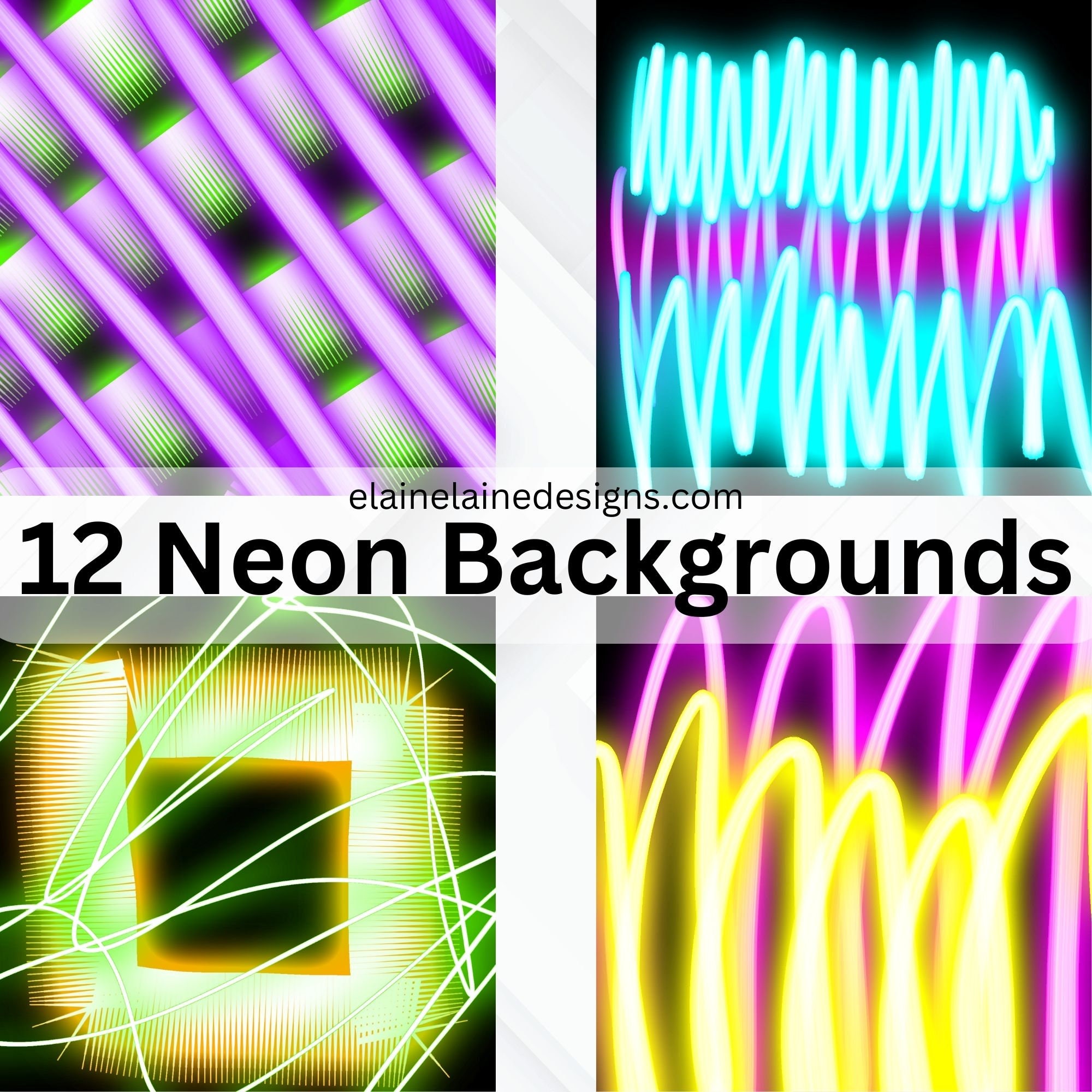 Neon Background, Glowing Background, Digital Paper, Neon Digital ...