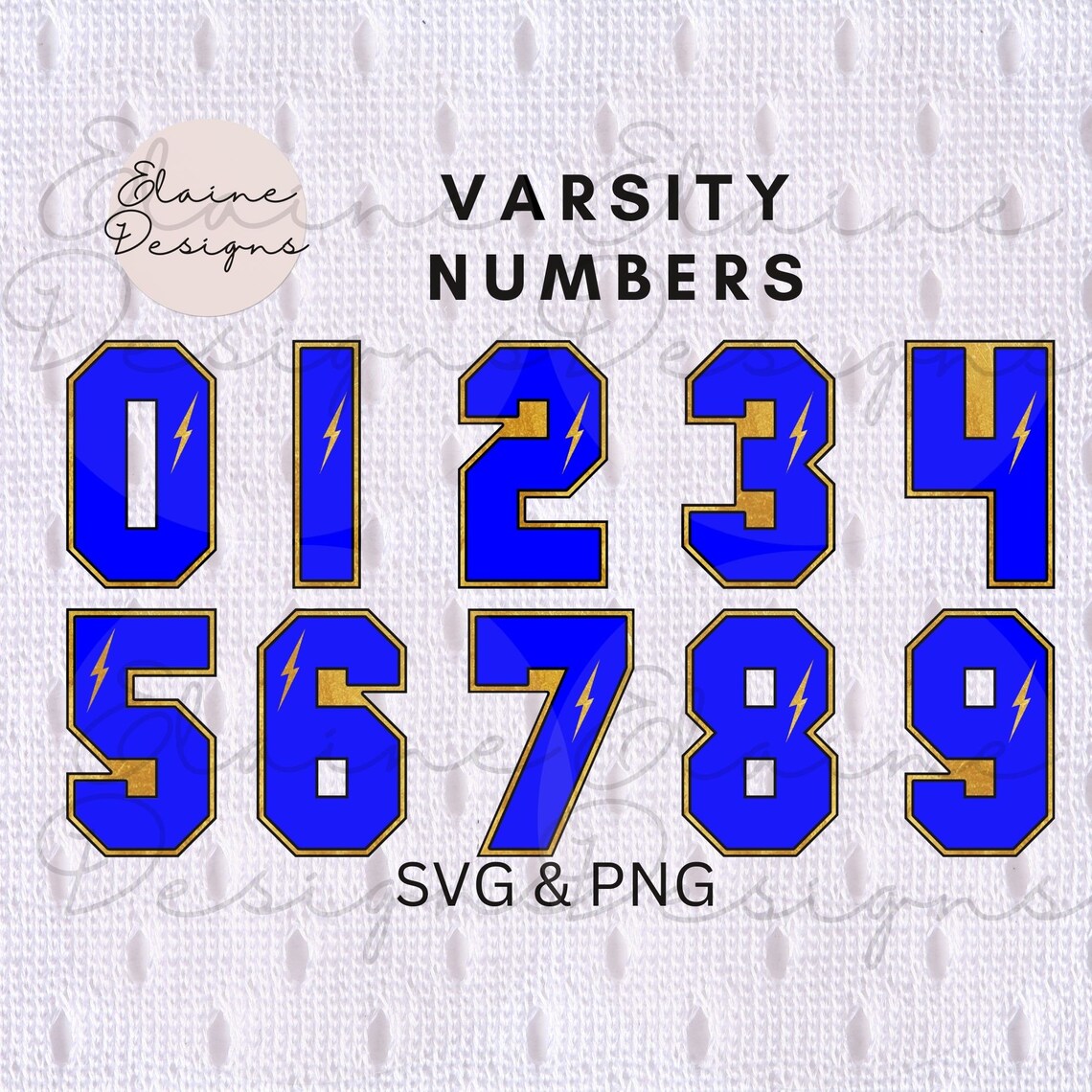 Blue Varsity Numbers Svg Blue Numbers Sports Numbers Svg Lightning Fast