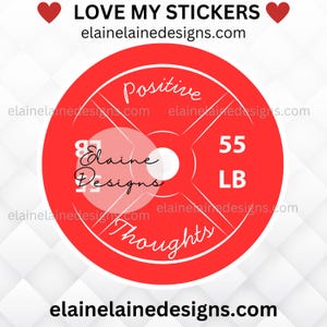 Gym sticker, crossfit sticker, barbell sticker, custom sticker,  fitness, barbell plate sticker, barbell, red plate sticker, EED-Sports-337